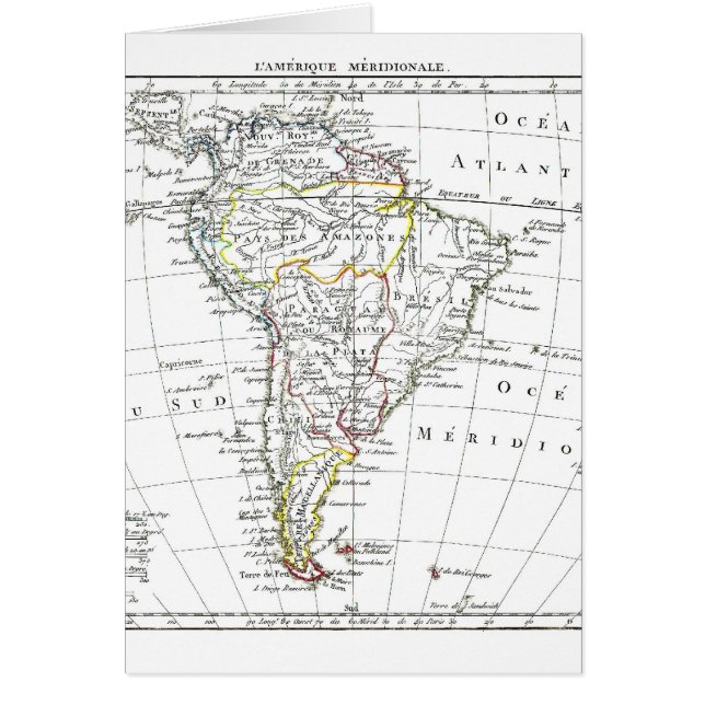Cartão 1806 mapa - L'Amérique Méridionale (Frente)
