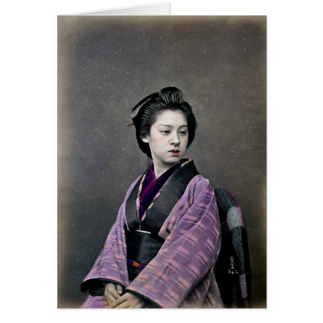Cartão 1870 Linda Mulher Japonesa (Frente)