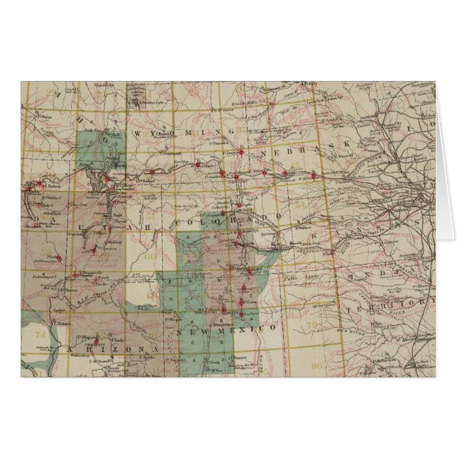 Cartão 1878 Mapa de progressos dos inquéritos geográficos (Frente Horizontal)