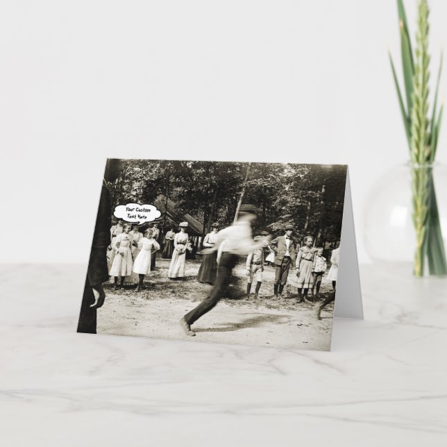 Cartão 1890s Boy in Motion Running Race Jogging Custom (Frente)