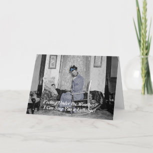 Cartão 1890's Cross Dressing Man Get Well Sick Card Photo