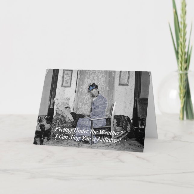 Cartão 1890's Cross Dressing Man Get Well Sick Card Photo (Frente)