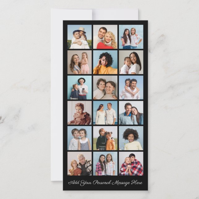 Cartão 18 Colagem de Fotos Adicionar Sua Própria Saudação (Frente)