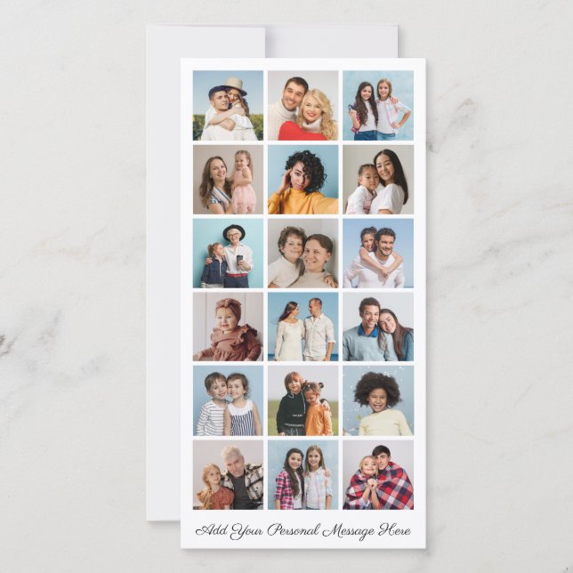 Cartão 18 Colagem de Fotos Adicionar Sua Própria Saudação (Frente)