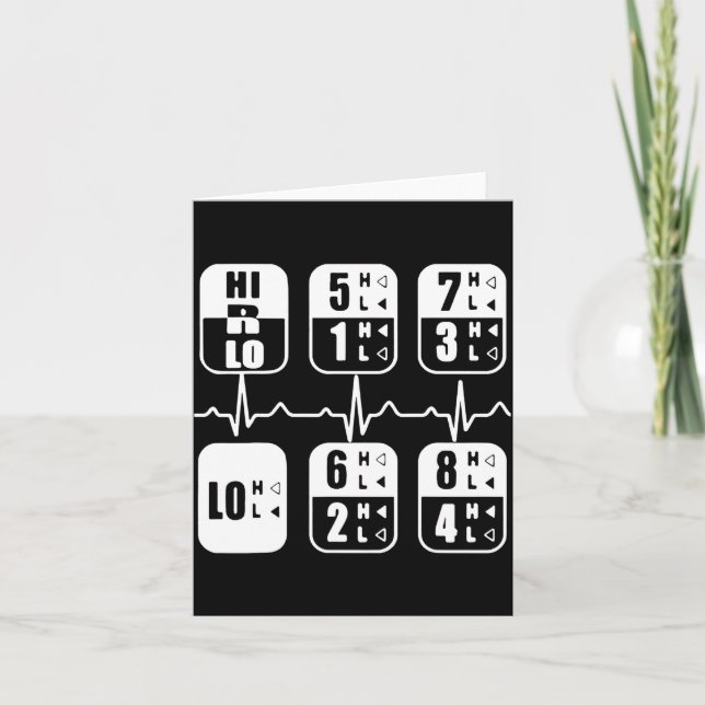 Cartão 18 Speeds Shift Trucker Heartbeat Funny Truck  (Frente)