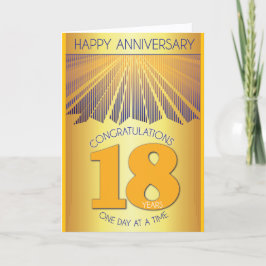 Cartão 18 Year Sober Anniversary | Golden Ray 12 Step
