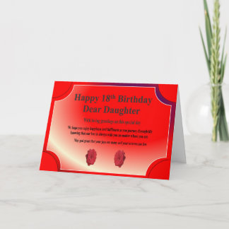 Cartão 18th Birthday Card for a Daughter