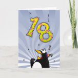 Cartão 18th Birthday - Penguin Surprise Card<br><div class="desc">Surprise anyone turning 18 years old with this humorous birthday card!</div>