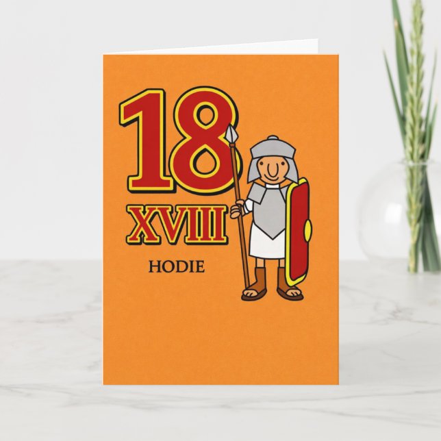 Cartão 18th Birthday – Roman Numeral XVIII Ancient Rome (Frente)
