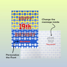 19º Aniversário adicione nome padrão círculos