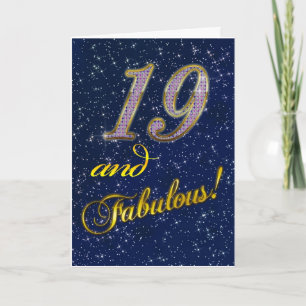 Cartão 19º aniversário para alguém Fabuloso