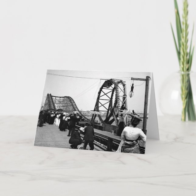 Cartão 1901 The Loop Roller Coaster Greeting Card (Frente)