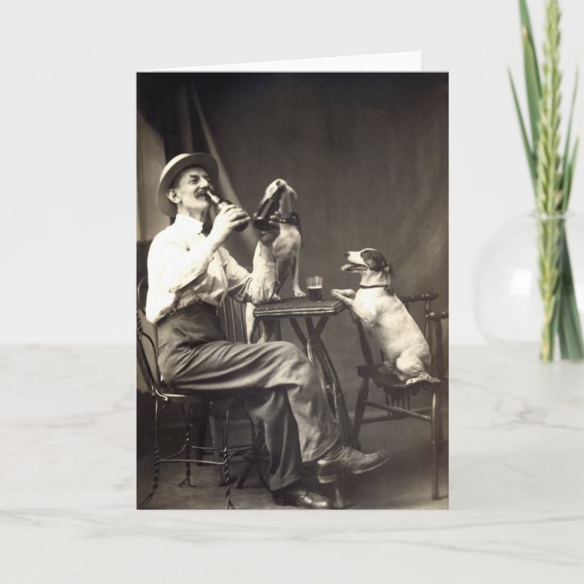 Cartão 1905 Beer Drinking Dogs (Frente)