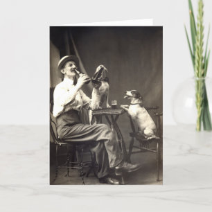Cartão 1905 Beer Drinking Dogs