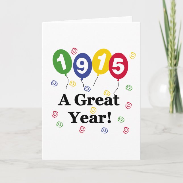 Cartão 1915 A Great Year Birthday (Frente)