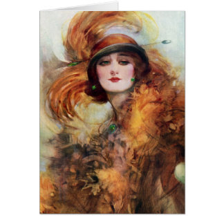 Cartão 1920 bonito da forma do Flapper da mulher
