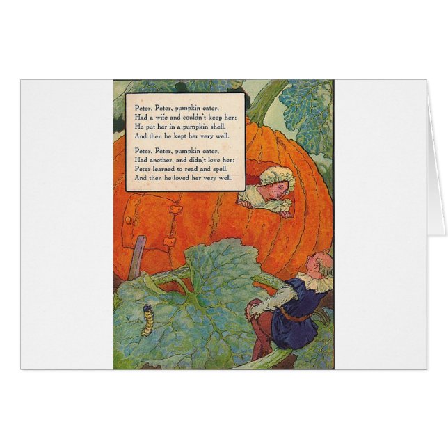 Cartão 1920 Madre Goose - Peter Pumpkin Eater (Frente Horizontal)