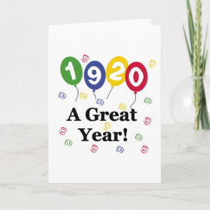 Cartão 1920 Por Ano-Excelente Aniversário