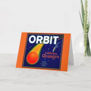 Cartão 1920s Orbit Oranges fruit crate label