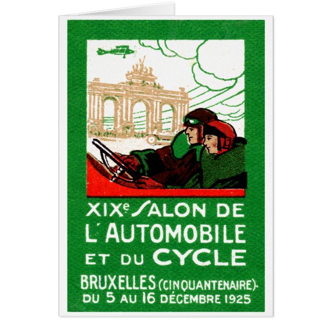Cartão 1925 Exposição Automotiva Bruxelas (Frente)