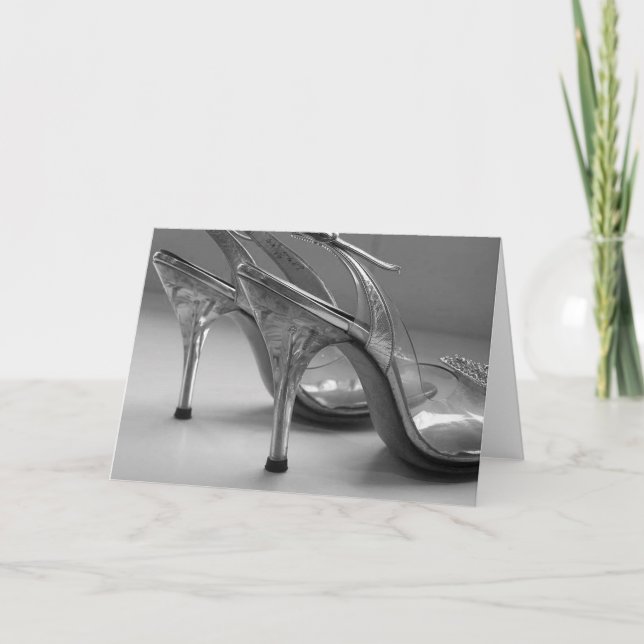 Cartão 1950's Carved Lucite Heels Greeting or Note Card (Frente)