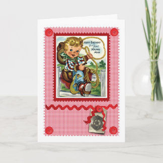 CARTÃO 1950'S CUTE COWBOY GREETINGS CARD