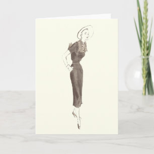 Cartão 1950's Fashion - Greeting or Note Card