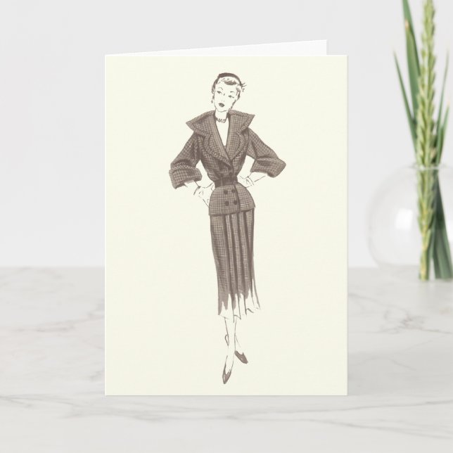 Cartão 1950's Fashion - Greeting or Note Card (Frente)