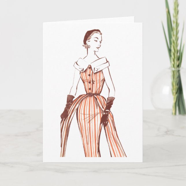 Cartão 1950's Fashion - Greeting or Notecard (Frente)