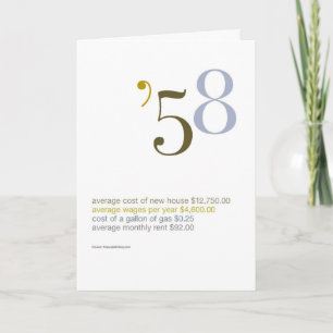 Cartão 1958 Birthday Fun Facts