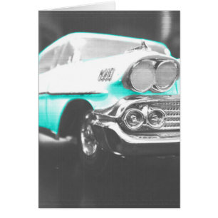 Cartão 1958 chevy impala bright blue classic car