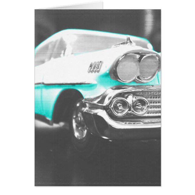 Cartão 1958 chevy impala bright blue classic car (Frente)