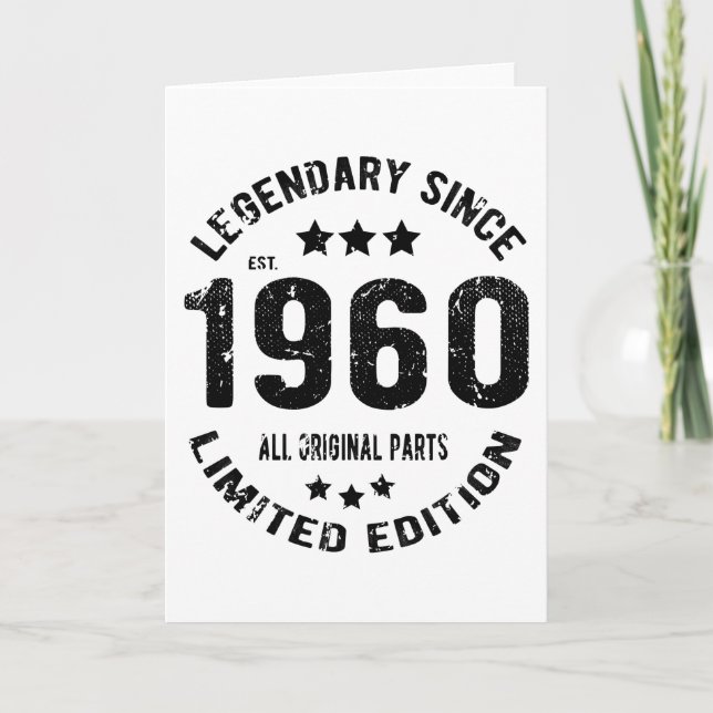 Cartão 1960 Vintage Birthday (Frente)