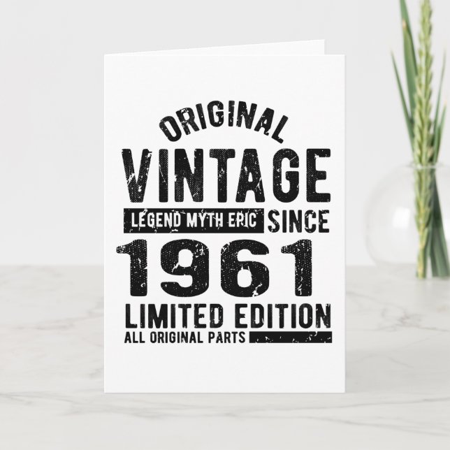Cartão 1961 Vintage Aniversário (Frente)