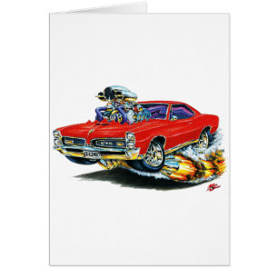 Cartão 1966-67 carro do vermelho de GTO