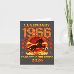 Cartão 1966 Ano Do Cavalo De Fogo 60º Aniversário Chinês 