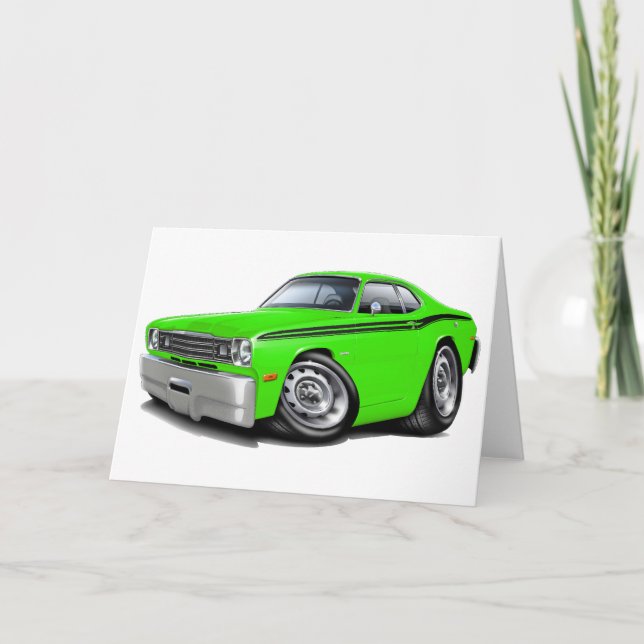 Cartão 1970-74 Duster Lime-Black Car (Frente)