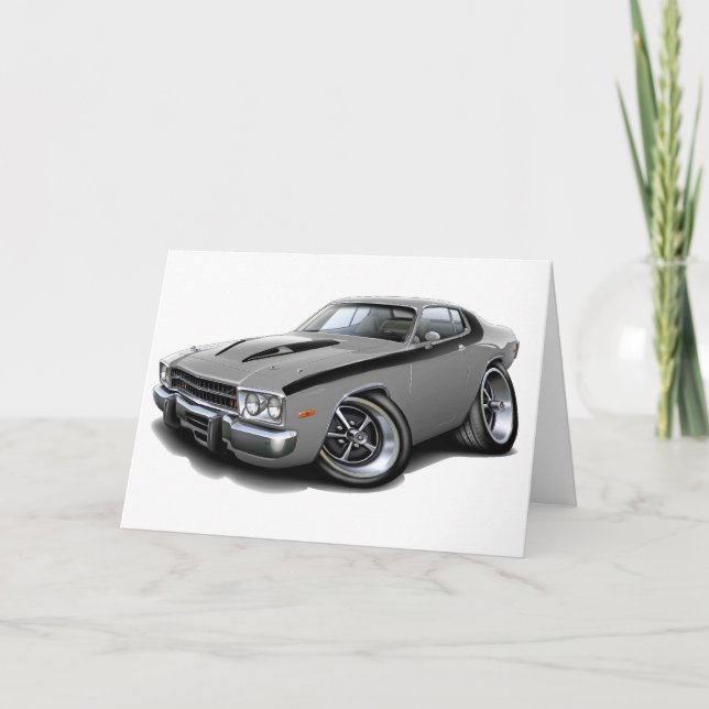 Cartão 1973-74 Roadrunner Silver-Black Car (Frente)