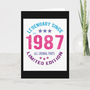 Cartão 1987 Vintage Birthday