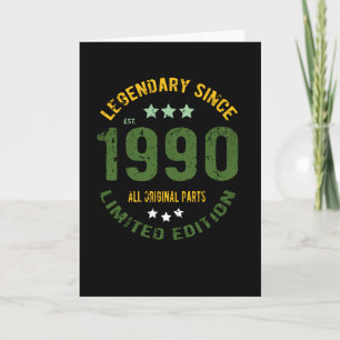 Cartão 1990 Vintage Aniversário
