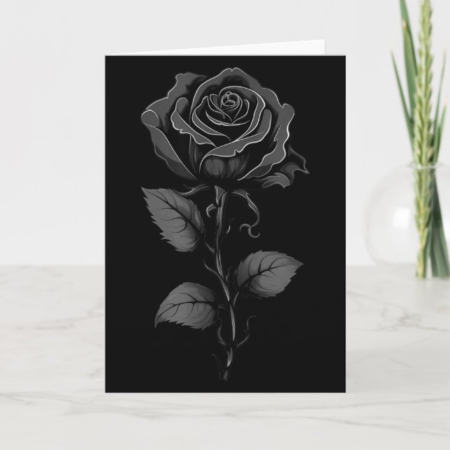 Cartão 199 Flores Gráfico Rosa Negra  (Frente)
