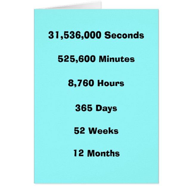 Cartão 1 ano toda a maneira você corta-a (Frente)