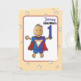 Cartão 1 Cartoon Birthday Card for Super Boy
