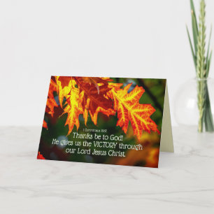 Cartão 1 Corinthians 15:57 Obrigados sejam a Deus!