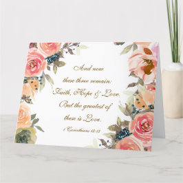 Cartão 1 Coríntios 13:13 Fé Esperança Amor Bíblia Grande