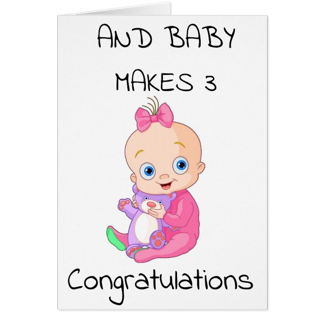 Cartão **1 FELICITAÇÕES DE BEBÊ rua** & **GAROTA DE BEBÊ* (Frente)