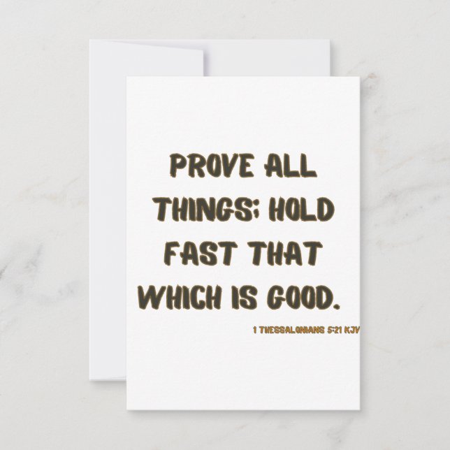 Cartão 1 Salónica 5:21 Bíblia KJV Verse Flat Greeting (Frente)