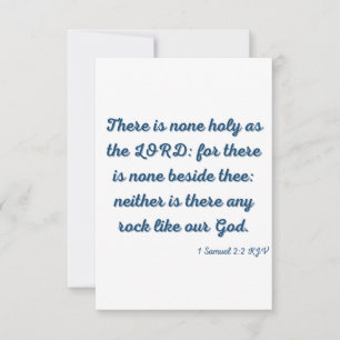 Cartão 1 Samuel 2:2 KJV Bíblia Verse Flat Greeting Card