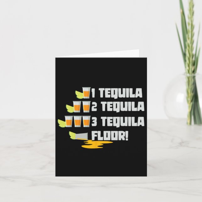 Cartão 1 Tequila 2 Tequila 3 Tequila Chão Cinco De Maio  (Frente)