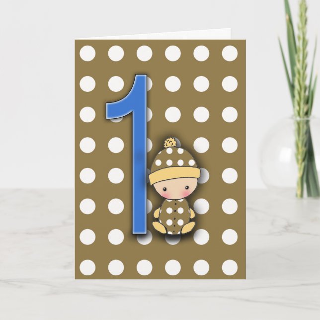 Cartão 1 Year Old Boy Birthday Card (Frente)